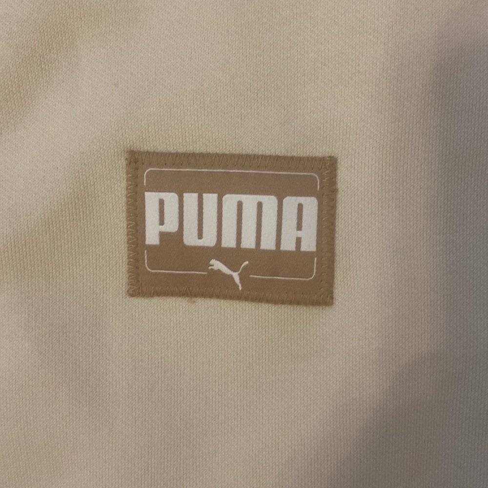 Puma Women’s Beige Pullover Crewneck Sweatshirt Fleece Top - Picture 3 of 6